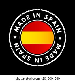 Made in Spain text emblem badge, concept background