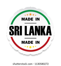 Made in Sri Lanka flag button label banner icon Sticker Thai design, on white background.vector