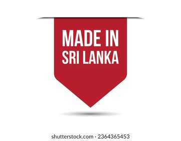 Made in Sri Lanka: ilustración de un cartel vectorial rojo aislado en fondo blanco