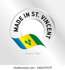 Made in St Vincent and the Grenadines transparent logo icon silver background stamp