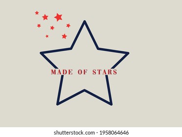 made of stars slogan with stars vector design