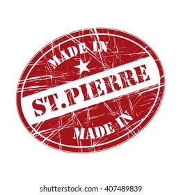 Made in St.Pierre rubber stamp