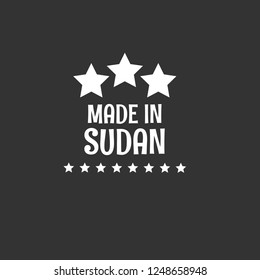 made in sudan emblem, label, badge,seal. vintage stamp.package label. vector illustration