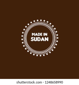made in sudan emblem, label, badge,seal. vintage stamp.package label. vector illustration