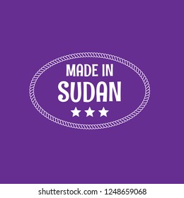 made in sudan emblem, label, badge,seal. vintage stamp.package label. vector illustration