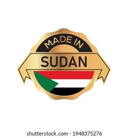 Made in SUDAN logo badge with  flag