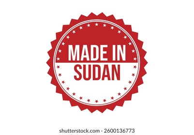 Made in Sudan red ribbon label banner.