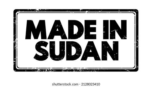 Made in Sudan text emblem stamp, concept background