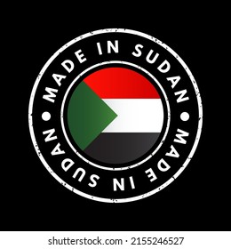 Made in Sudan text emblem stamp, concept background