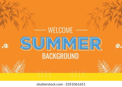 I made a summer background design and it can be used on all platforms, I used orange backgrounds, leaves, line art, dots, etc.