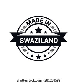 Made in Swaziland - Round black rubber stamp design isolated on white background. vector illustration vintage texture. Vector illustration