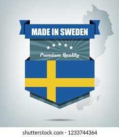 Made in Sweden Background Design with Map