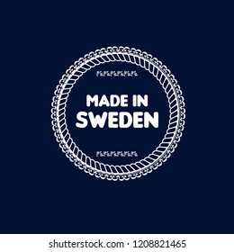 made in sweden badge. vintage stamp.package label. vector illustration