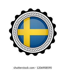 Made in Sweden flag icon. sweden button