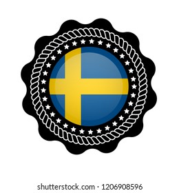 Made in Sweden flag icon. sweden button