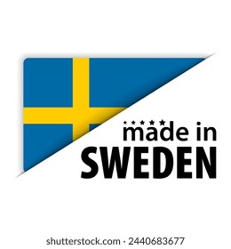 Made in Sweden Grafik und Label. Element der Wirkung für die Nutzung, die Sie daraus machen wollen.