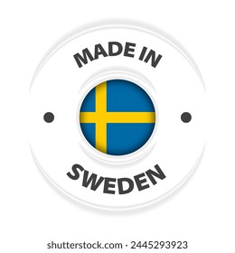Made in Sweden Grafik und Label. Element der Wirkung für die Nutzung, die Sie daraus machen wollen.