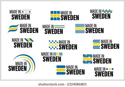 Made in Sweden graphic and label set. Element of impact for the use you want to make of it.
