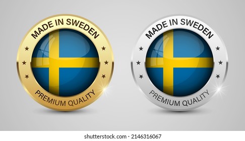 Made in Sweden graphics and labels set. Some elements of impact for the use you want to make of it.