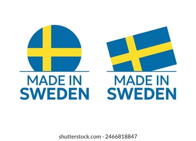 made in Sweden labels set, made in Kingdom of Sweden product icons