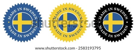 Made In Sweden
Product Badge Round Sticker Label Icon Roundel