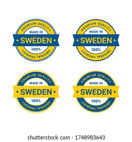 Made in Sweden vector badge.