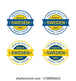 Fabricado en Suecia vectorial badge.
