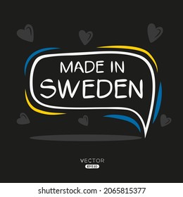 Made in Sweden, vector illustration.