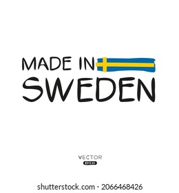 Made in Sweden, vector illustration.
