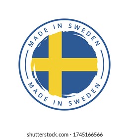 Made in sweden vector round label