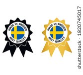 made in Sweden     vector stamp. badge with Sweden    flag