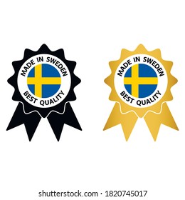 made in Sweden     vector stamp. badge with Sweden    flag