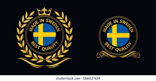 made in Sweden vector stamp. badge with Sweden flag	
