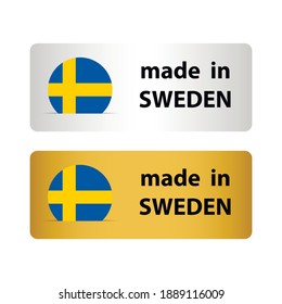 hergestellt in Schweden Vektorstempel. Abzeichen mit Schweden    Flagge