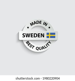 hecho en Suecia     marca vectorial. insignia con Suecia    marcar