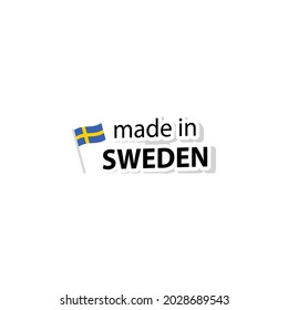 made in Sweden     vector stamp. badge with Sweden    flag