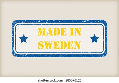 Made in Sweden.Grunge rubber stamp.Vector illustration.