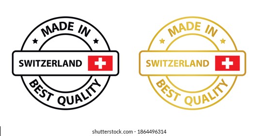 hecho en suizo   marca vectorial. insignia con suizo   marcar