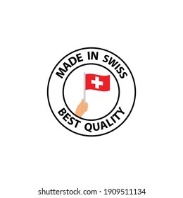 hecho en suizo   marca vectorial. insignia con suizo   marcar