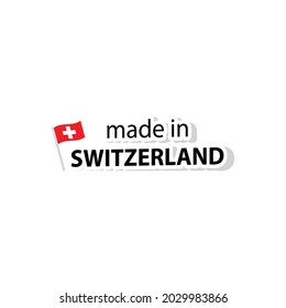 made in Swiss   vector stamp. badge with Swiss   flag