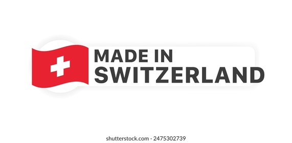 Made in Switzerland banner. Flat style. Vector illustration.