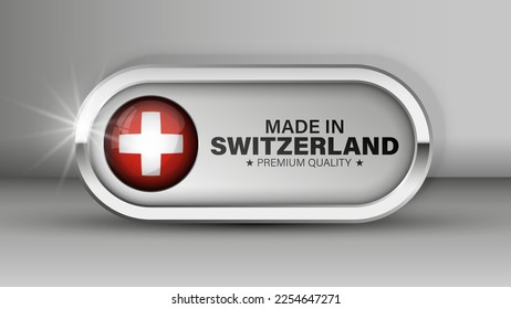 Made in Switzerland graphic and label. Element of impact for the use you want to make of it.