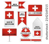 Made in Switzerland graphics and labels set. Some elements of impact for the use you want to make of it.
