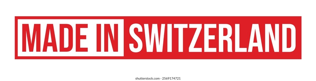 Made in Switzerland label. Switzerland product emblem. Vector illustration.