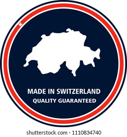 Made in Switzerland quality stamp. Vector illustration