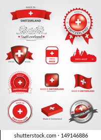 Made in Switzerland, Seals, Flags Collection (Vector)