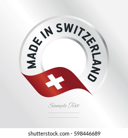 Made in Switzerland transparent logo icon silver background