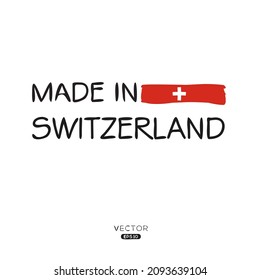 Made in Switzerland, vector illustration.