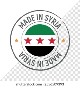 Made in Syria stamp scratched flag badge logo vector illustration