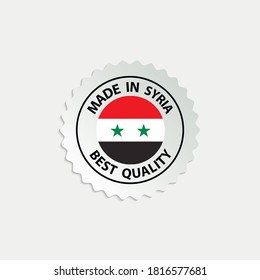 made in Syria vector stamp. badge with Syria  flag